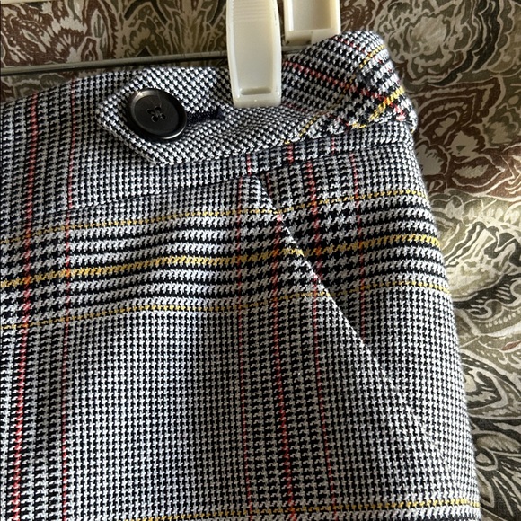 Veronica Beard Navy Plaid Pants with Subtle Red Stripes - Picture 3 of 9